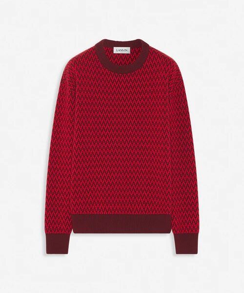 Curb Lanvin Herringbone Sweater in Merino Wool