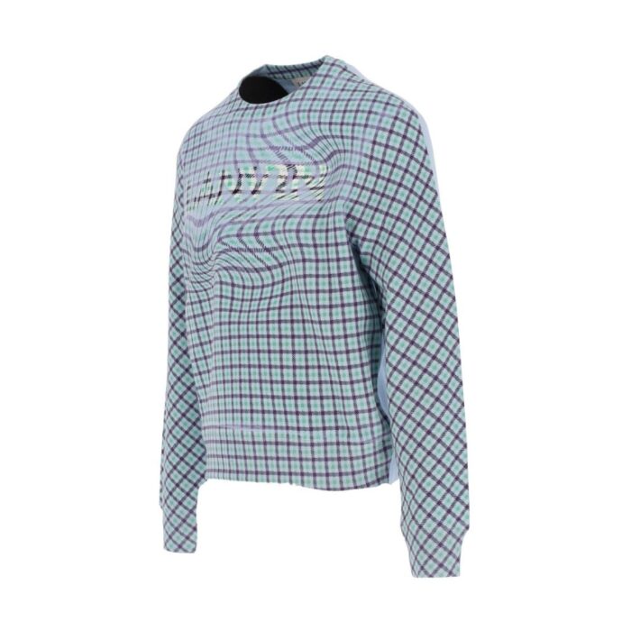 Lanvin Sky Blue Checked Swirl Box Sweatshirt