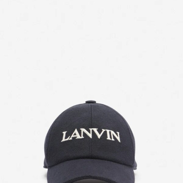Lanvin Wool Cap White Logo