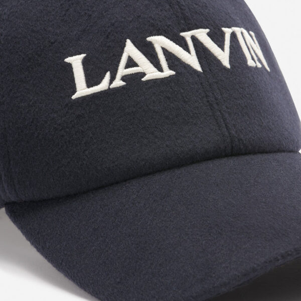 Lanvin Wool Cap White Logo