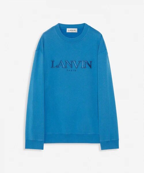 Oversized Embroidered Lanvin Paris Sweatshirt – Blue
