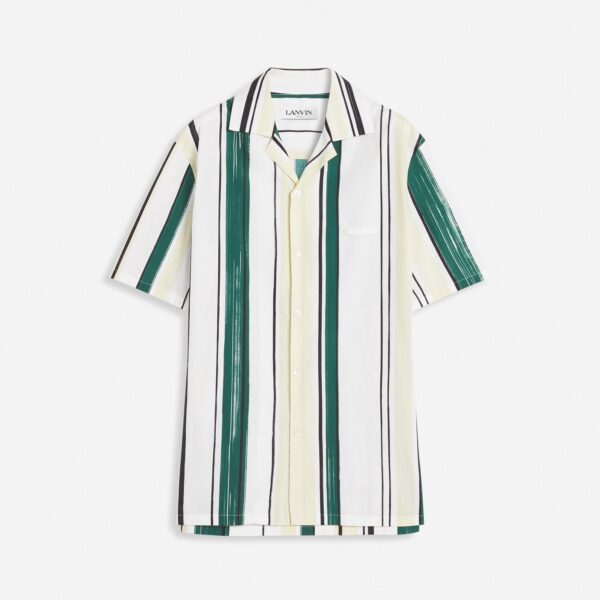 BOWLING SHIRT WITH PRINTED STRIPES