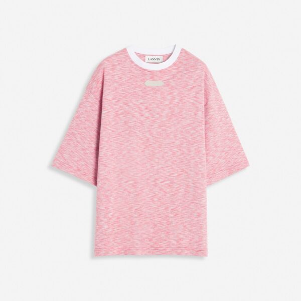 HEATHERED-EFFECT LOOSE-FITTING T-SHIRT Pink