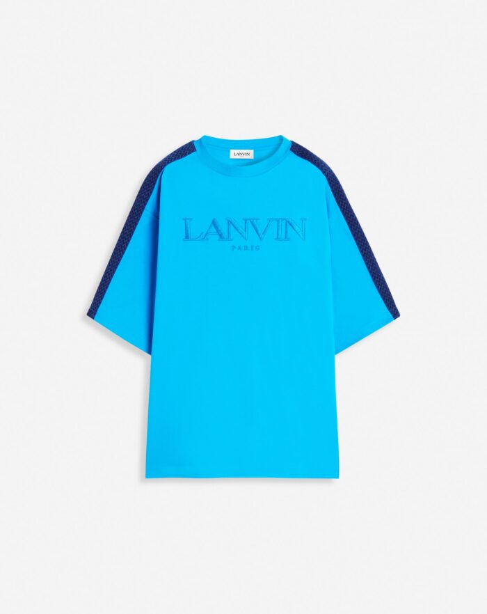 CURB SIDE LANVIN EMBROIDERED LOOSE-FITTING T-SHIRT Blue