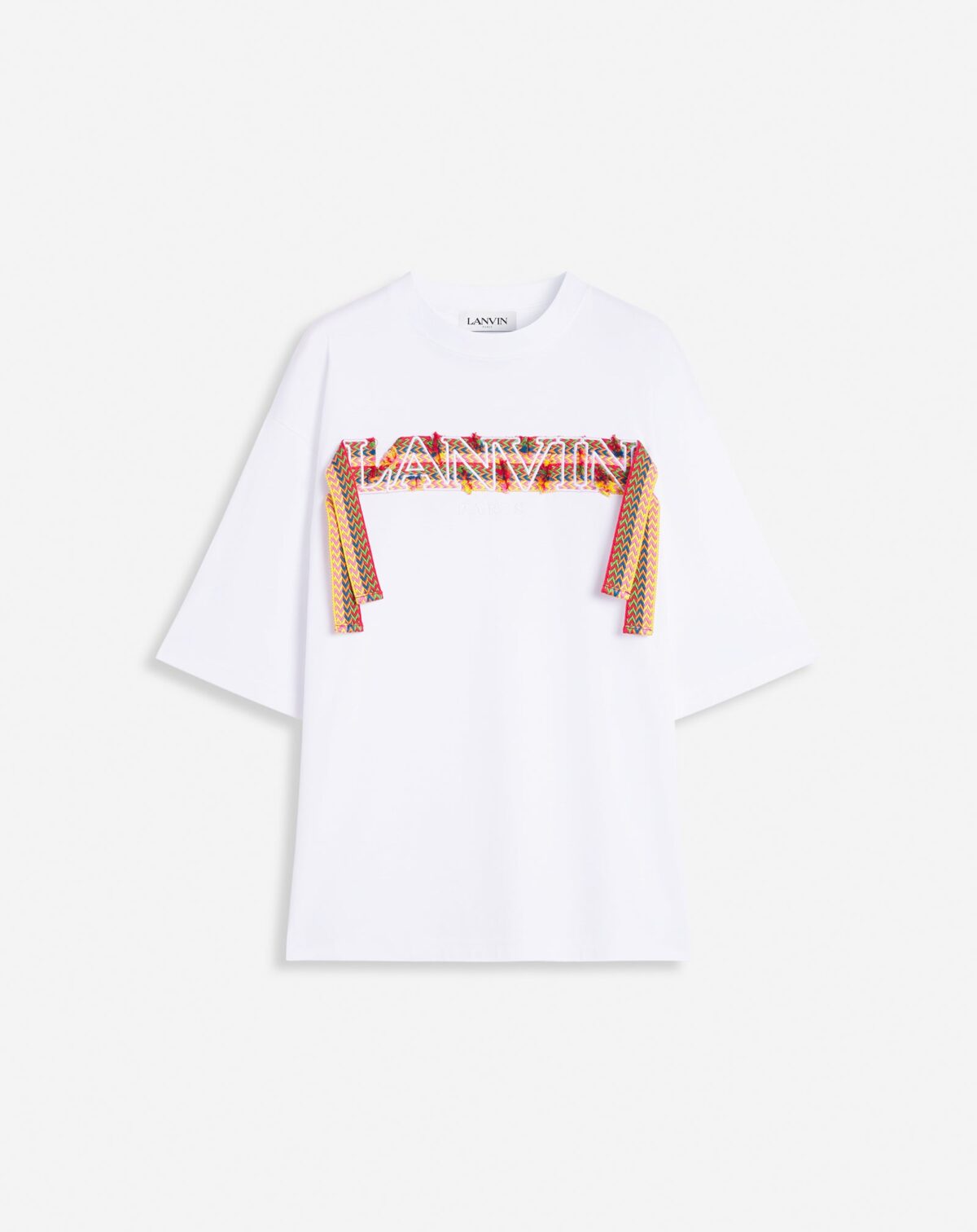 CURB LANVIN EMBROIDERED OVERSIZED T-SHIRT WHITE