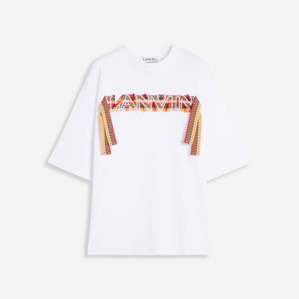 CURB LANVIN EMBROIDERED OVERSIZED T-SHIRT WHITE