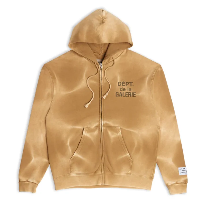 Gallery Dept French Zip Hoodie-Tan