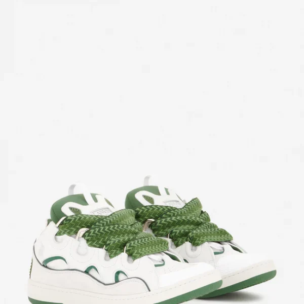 Lanvin Leather Curb Sneakers – Green