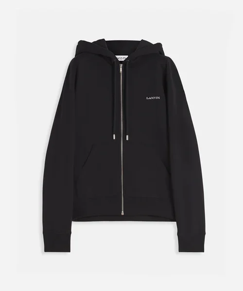 Archives print zipped hoodie