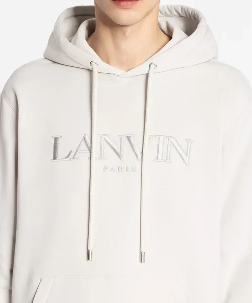 Oversized embroidered lanvin paris hoodie